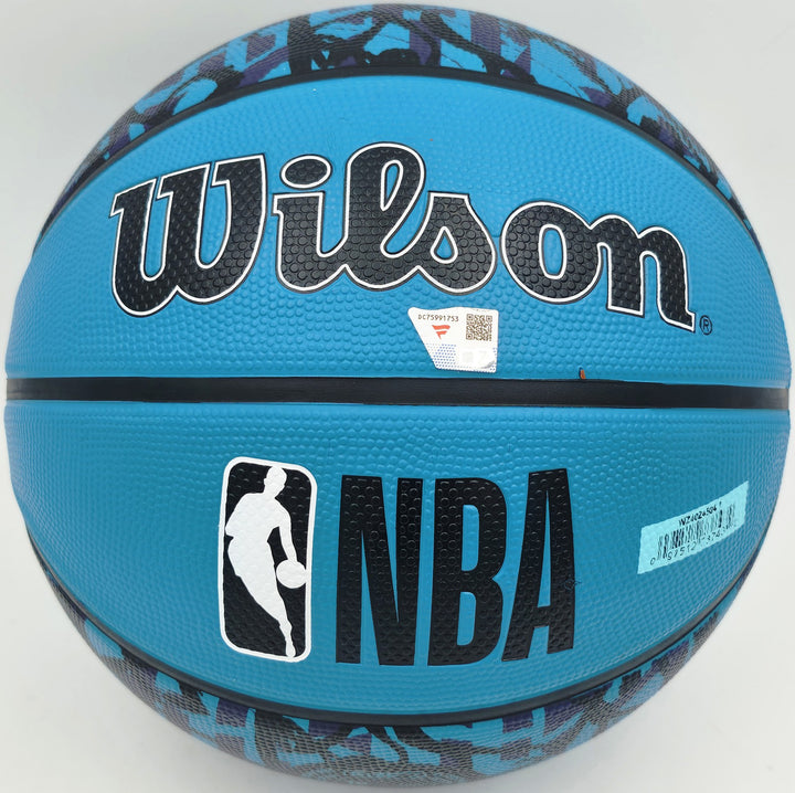 Kon Knueppel Signed Hornets Purple Graffiti Logo Basketball Fanatics Holo