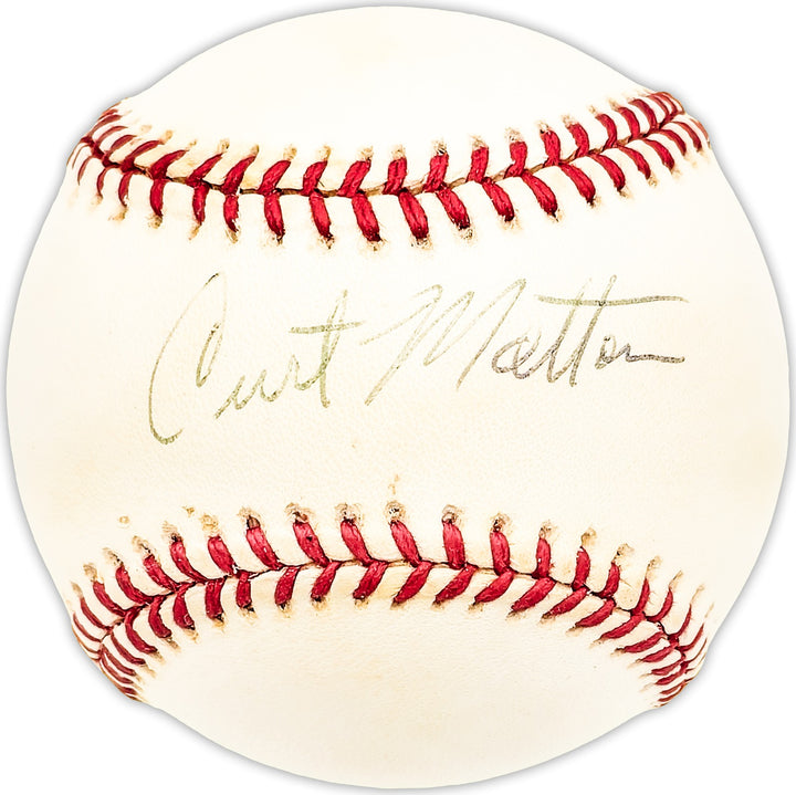 Curt Motton Autographed Signed AL Baseball Baltimore Orioles Beckett QR #BM25091