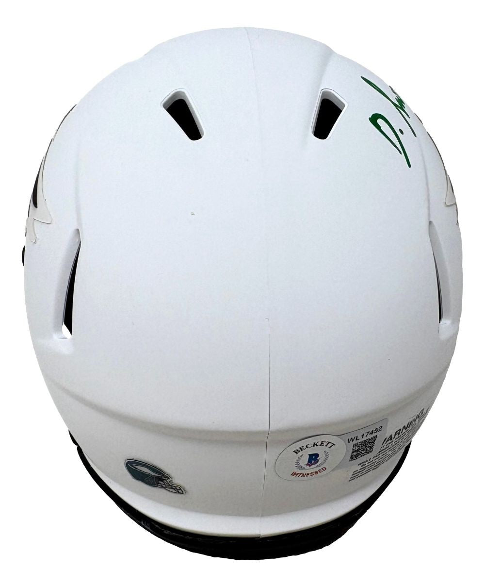 Devonta Smith Signed Philadelphia Eagles Lunar Eclipse Mini Speed Helmet BAS