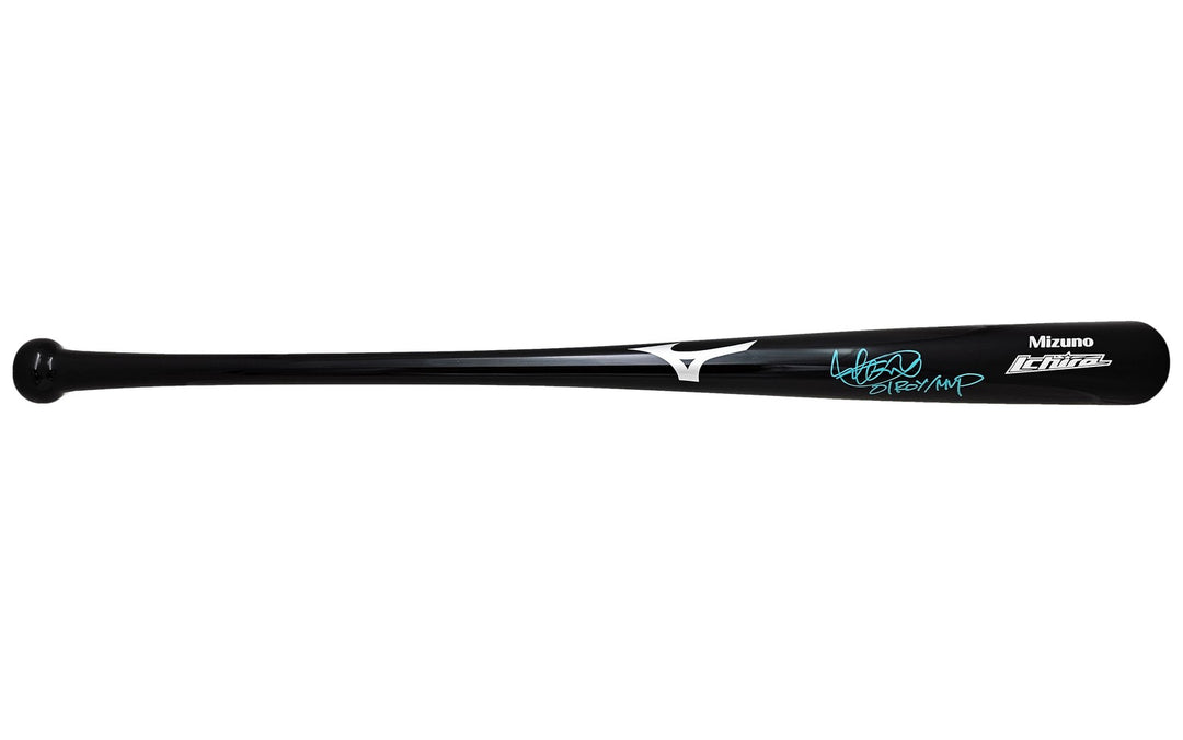Ichiro Suzuki Signed Black Mizuno Player Model Bat Mariners "01 ROY/MVP" IS Holo
