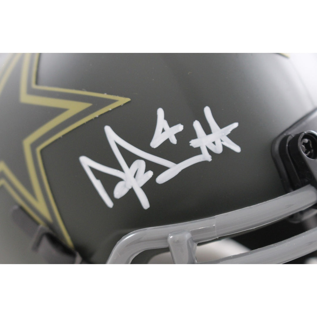 Dak Prescott Autographed/Signed Dallas Cowboys 25 STS Mini Helmet Beckett 56329