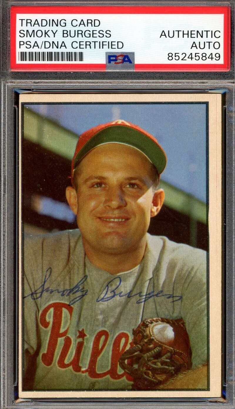 Smoky Burgess PSA DNA Signed 1953 Bowman Color Autograph
