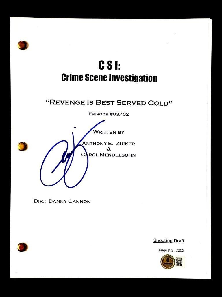 Paul Guilfoyle signed CSI Pilot TV script autograph (A) ~ Beckett BAS