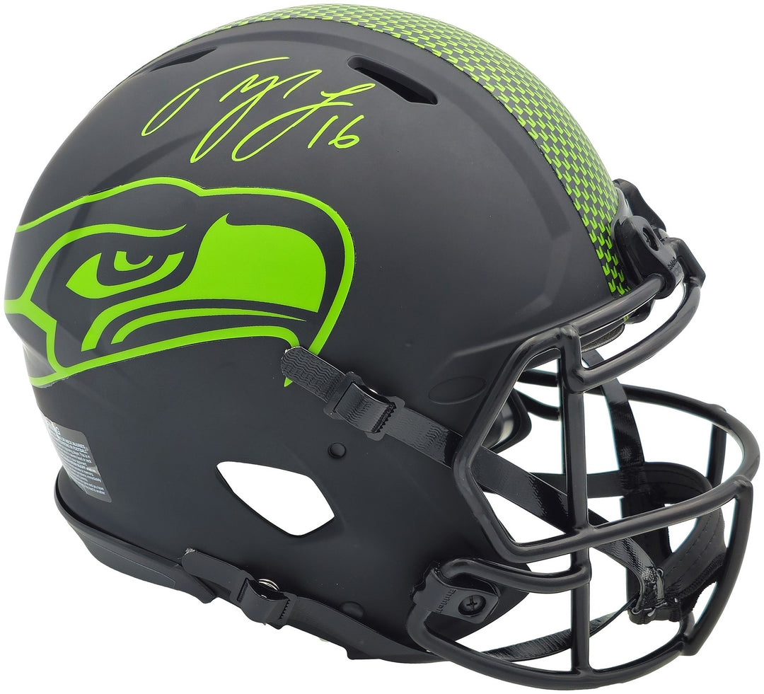 Tyler Lockett Auto Seahawks Eclipse Black Full Size Speed Authentic Helmet