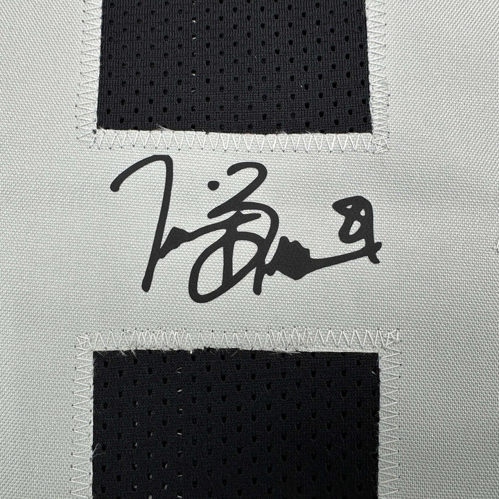 Facsimile Autographed Tim Brown Oakland Las Vegas Black Reprint Jersey Men's XL
