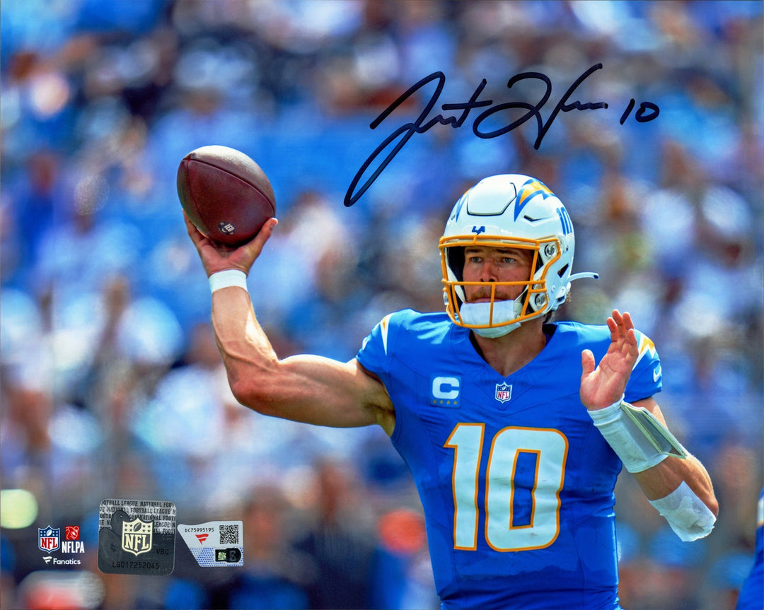 Justin Herbert Signed 8x10 Photo Los Angeles Chargers Fanatics Holo