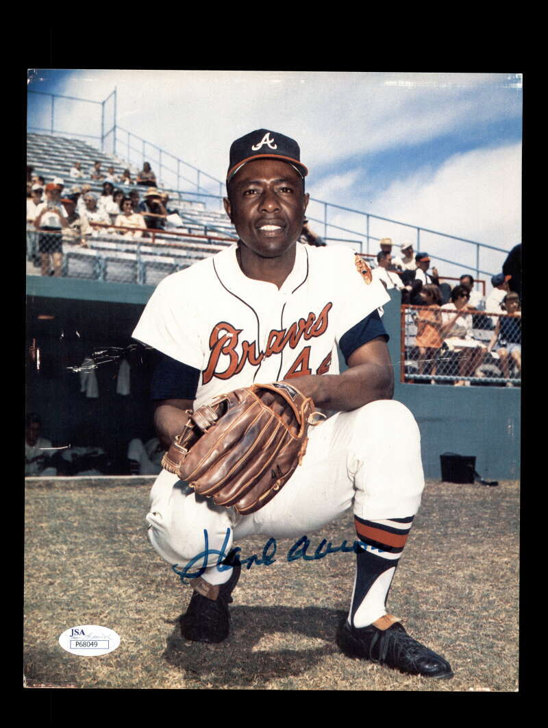 Hank Aaron JSA Coa Signed  8x10 Photo Autograph Braves