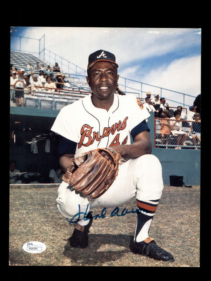 Hank Aaron JSA Coa Signed  8x10 Photo Autograph Braves