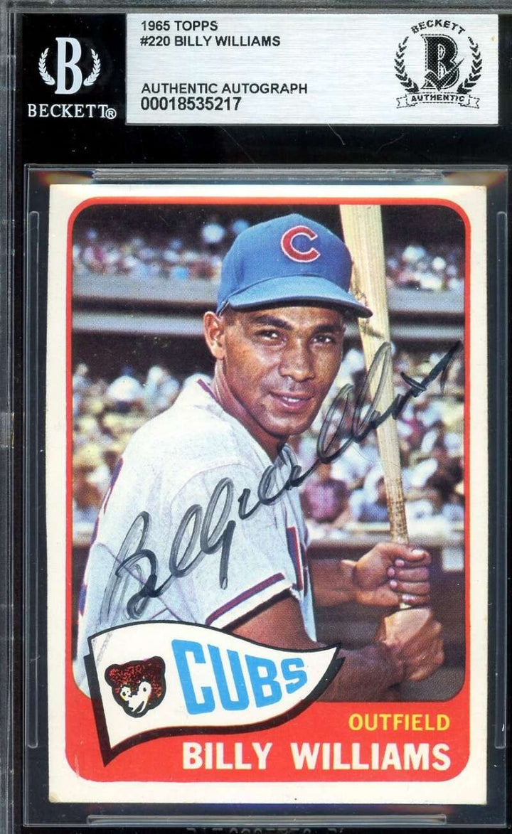 Billy Williams Beckett BAS Signed 1965 Topps Autograph
