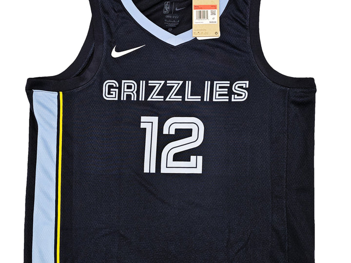 Grizzlies Ja Morant Auto Dark Blue Nike Icon Edition Swingman Jersey Size 48 BAS