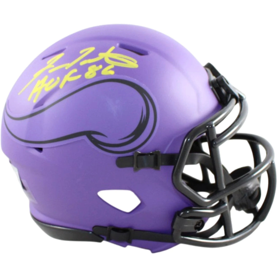 Fran Tarkenton Autographed Minnesota Vikings Mini Helmet Rave HOF Becket W 58815