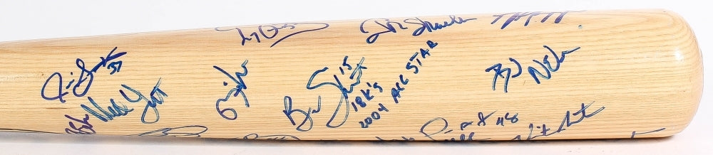 MILWAUKEE BREWERS TEAM SIGNED BAT POSEDNIK SANTOS HARDY WEEKS WYNEGAR YOST +23