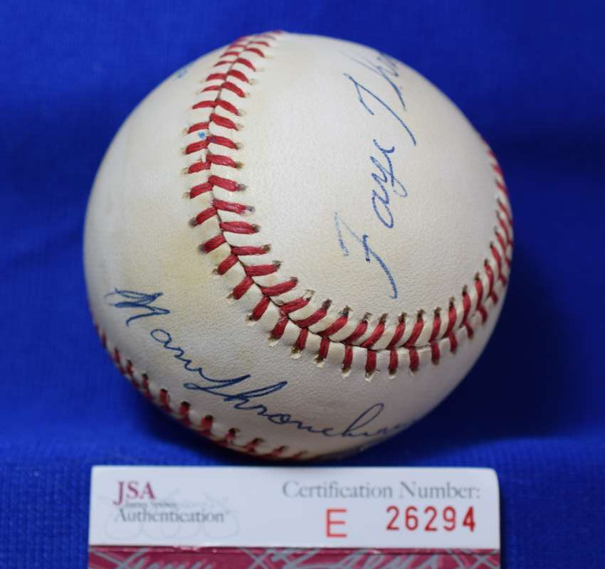 Marv and Faye Throneberry JSA Coa Autograph American League OAL Signed BasebaLL