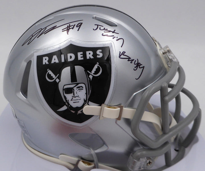DJ D.J. Turner Signed Raiders Mini Helmet "Just Win Baby" Beckett #2W133211