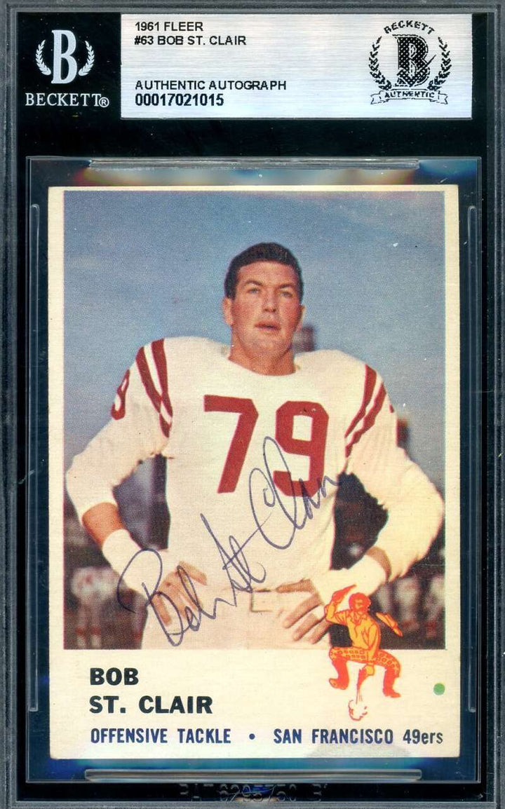 Bob St. Clair Beckett BAS Signed 1961 Fleer Autograph
