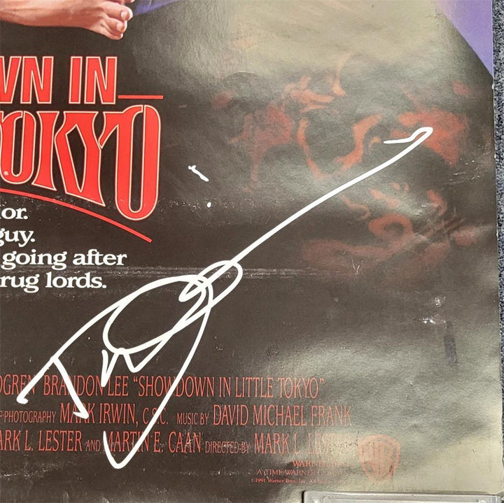 Dolph Lundgren signed Showdown in Little Tokyo 27x40 movie poster autograph BAS