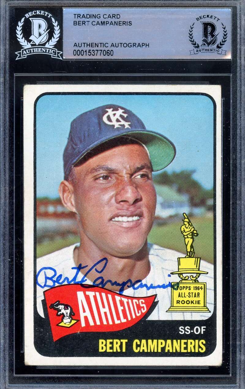 Bert Campaneris Beckett BAS Signed 1965 Topps Rookie Autograph
