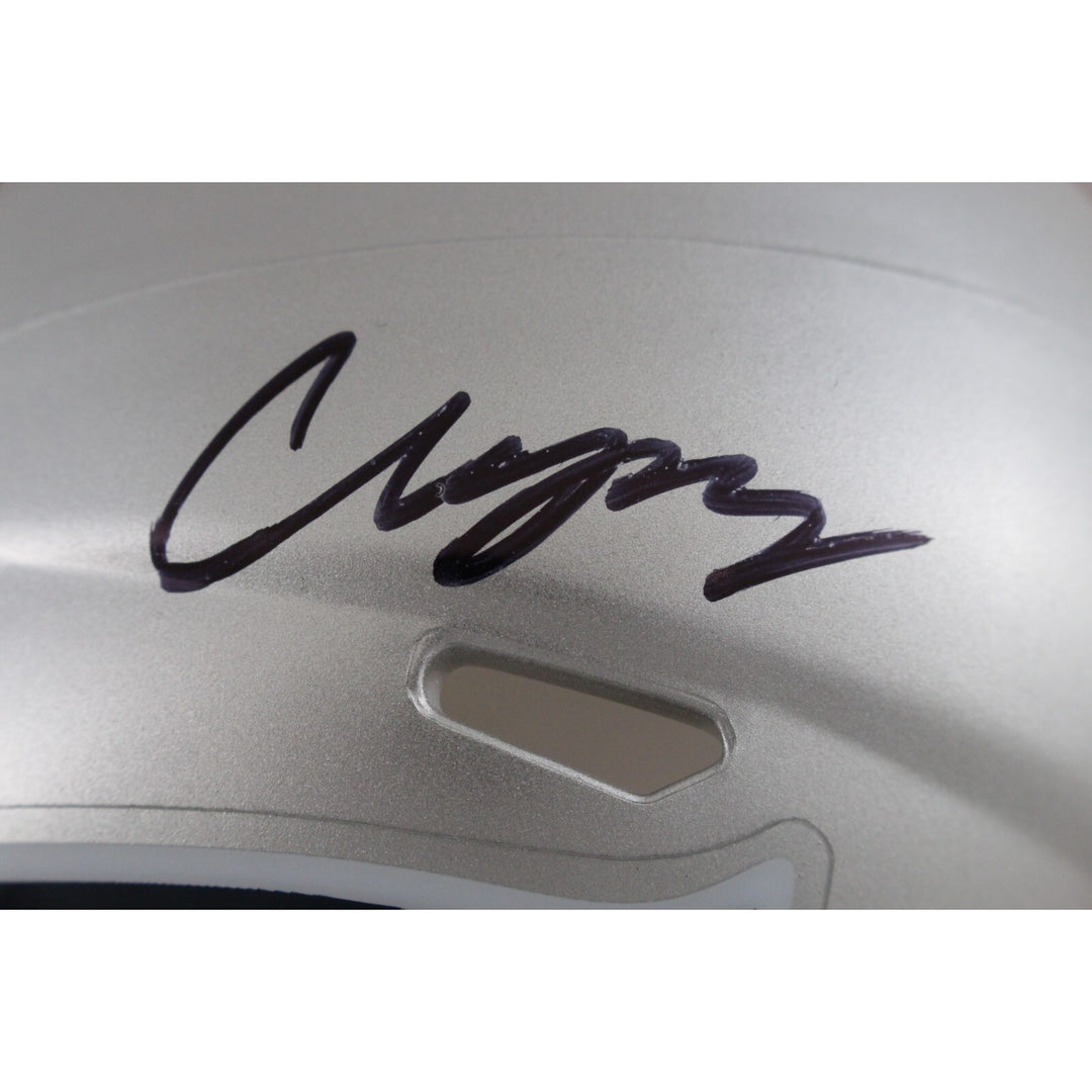 Christian Gonzalez Autographed New England Patriots Mini Helmet Beckett 49134