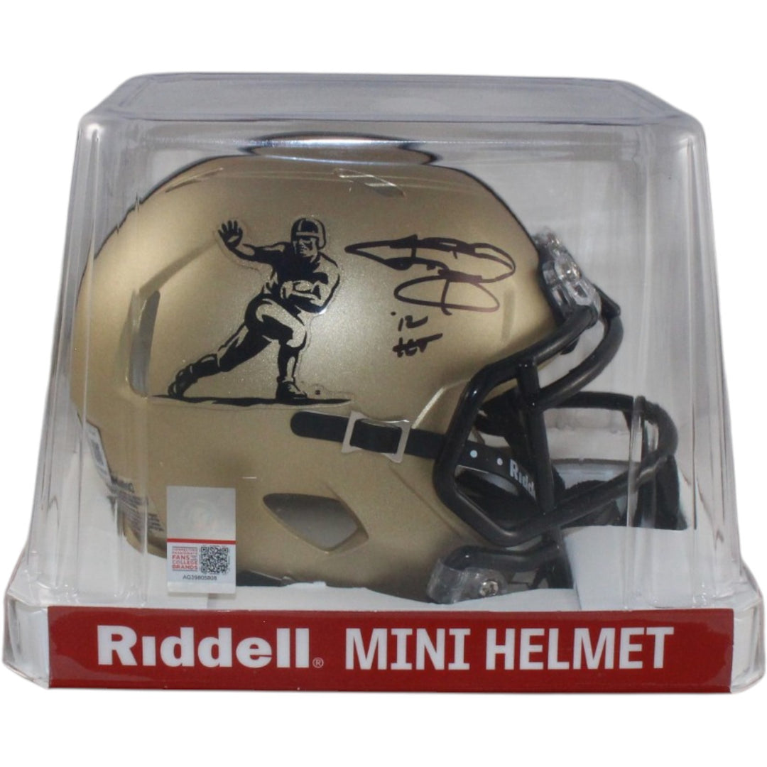 Johnny Manziel Autographed Heisman Trophy Mini Helmet Beckett Witness 58248