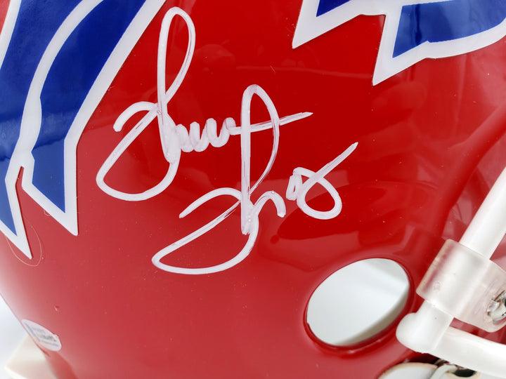 Bills Greats Auto Proline Full Size Red Helmet Jim Kelly, Thurman Thomas & Reed