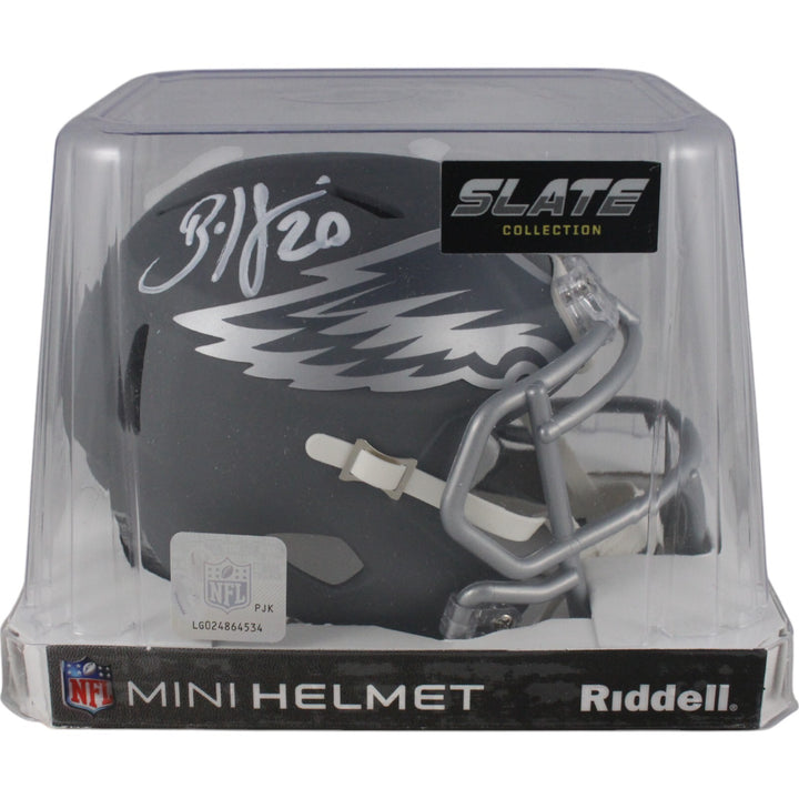 Brian Dawkins Autographed Philadelphia Eagles Slate Mini Helmet Beckett 49114