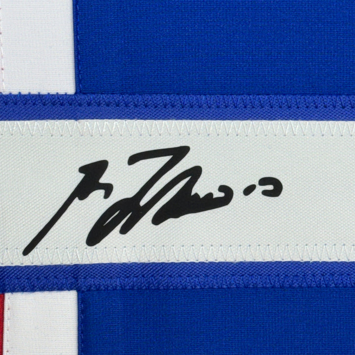 Framed Facsimile Autographed Guy LaFleur 35x39 Montreal Red Reprint Jersey