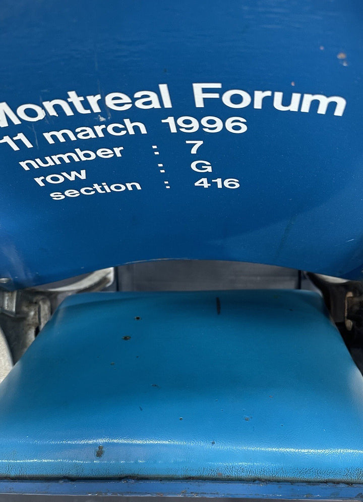 Montreal Forum Canadiens Blue Stadium Seat Chair 1924-1996 NHL Vintage Original