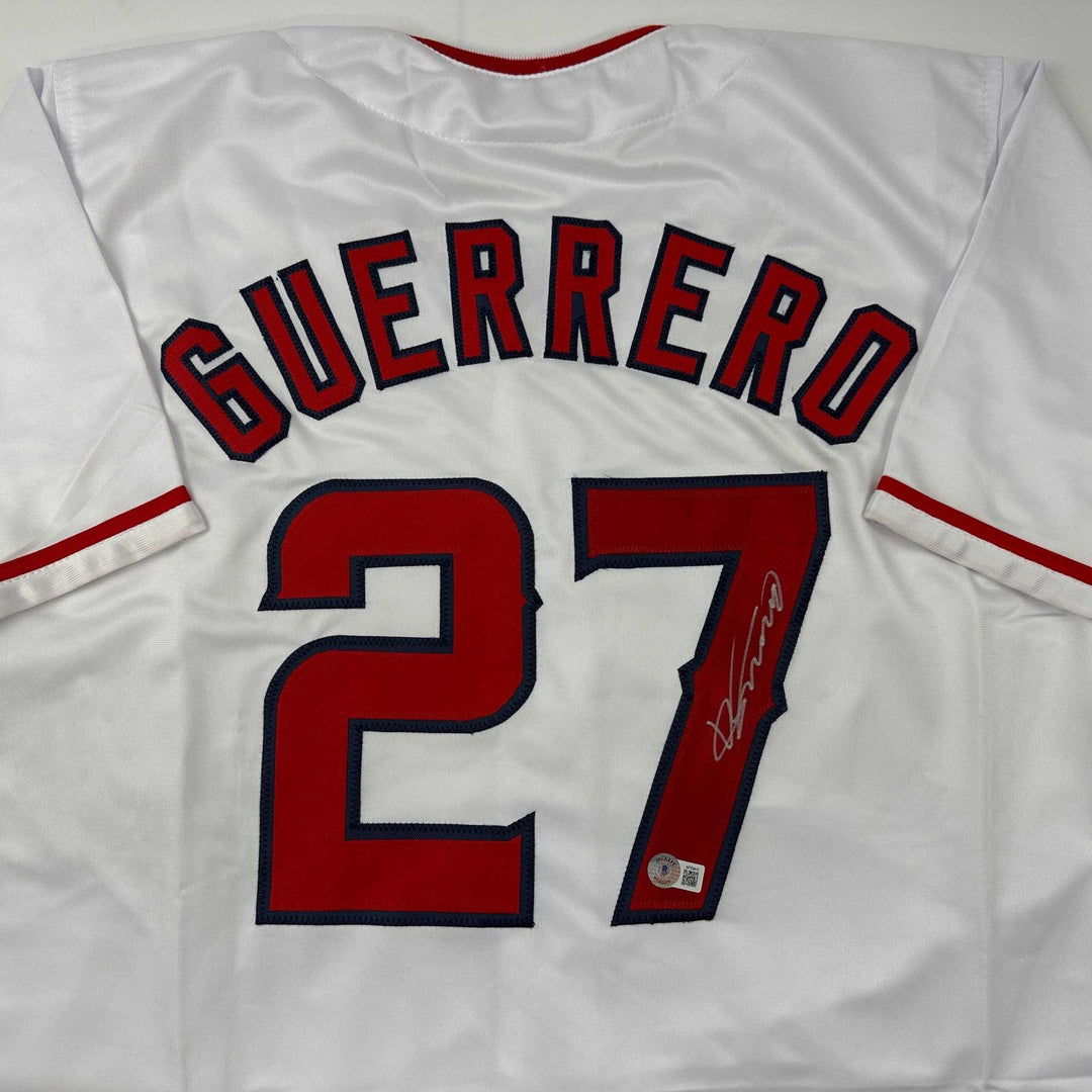 Autographed/Signed Vladimir Vlad Guerrero Los Angeles White Jersey BAS COA