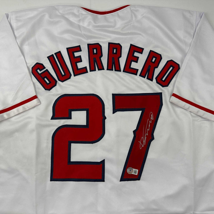 Autographed/Signed Vladimir Vlad Guerrero Los Angeles White Jersey BAS COA