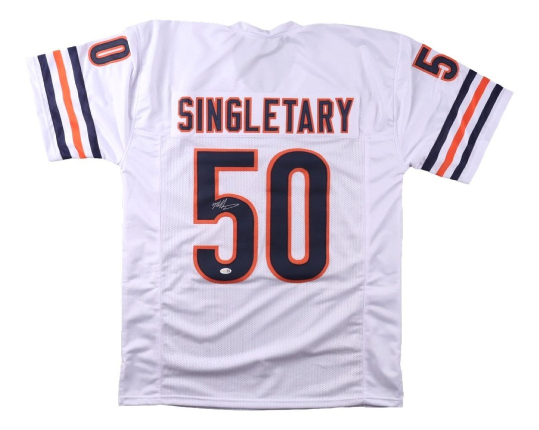 Mike Singletary Chicago Signed White Football Jersey JSA QR Hologram