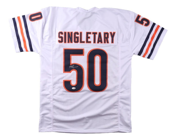 Mike Singletary Chicago Signed White Football Jersey JSA QR Hologram