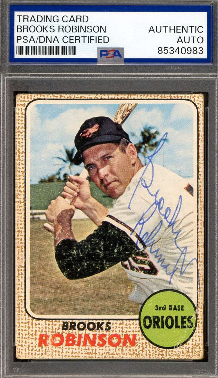 Brooks Robinson PSA DNA Vintage Signed 1968 Topps Autograph