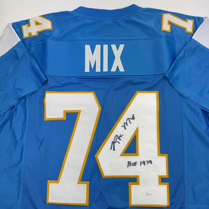 Autographed/Signed RON MIX "HOF 1979" San Diego Powder Blue Jersey JSA COA Auto