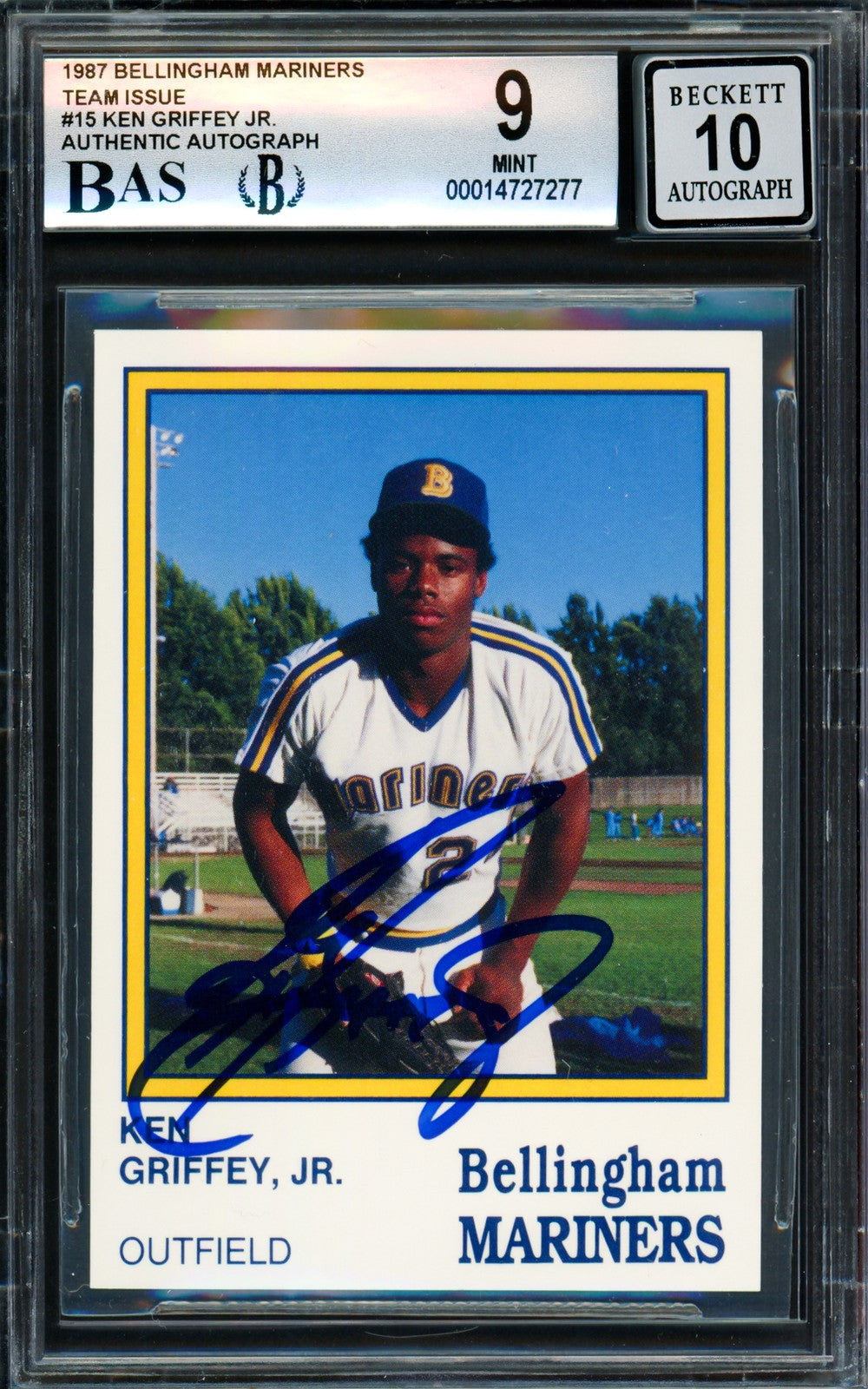 Ken Griffey Jr. Auto 1987 Bellingham Mariners RC 15 BGS 9 Sig 10 Beckett 4727277