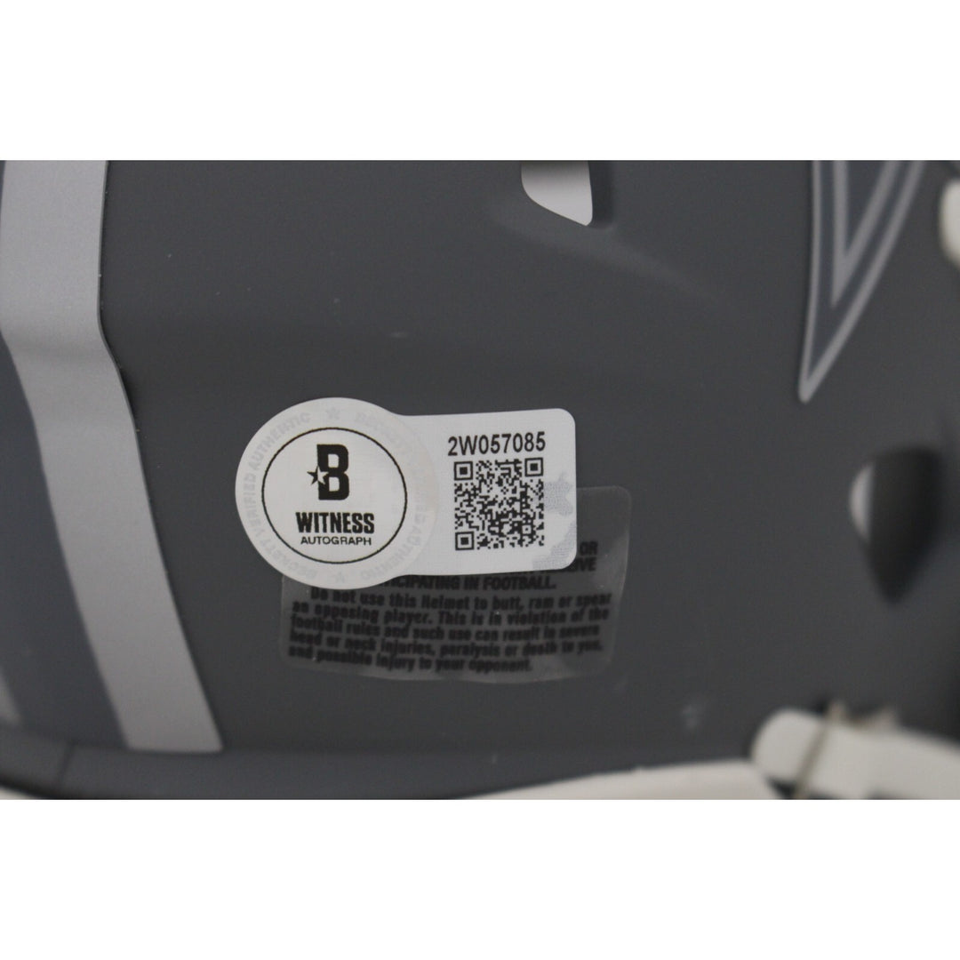 Dak Prescott Autographed Dallas Cowboys Slate Mini Helmet Beckett 47383