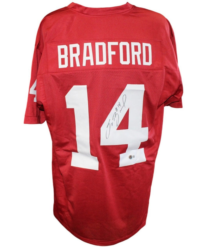 Sam Bradford Autographed College Style XL Red Jersey Beckett Witness 54286