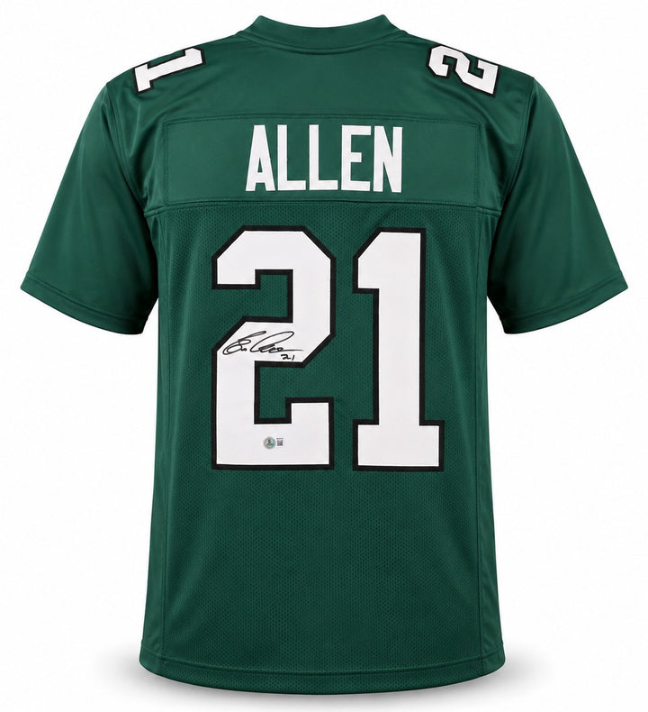 Philadelphia Eagles Eric Allen Signed Green Jersey Beckett BAS Witness