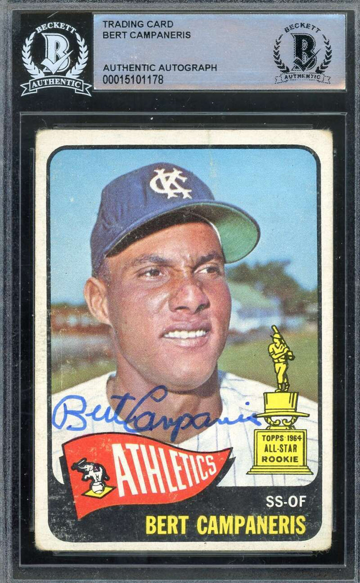 Bert Campaneris Beckett BAS Signed 1965 Topps Rookie Autograph