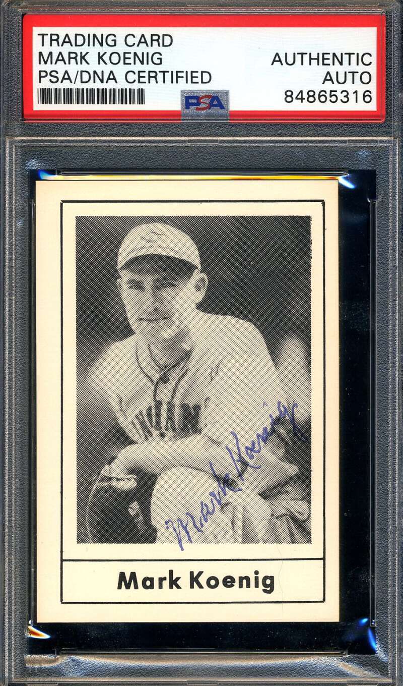 Mark Koenig PSA DNA Signed 1978 Grand Slam Autographed