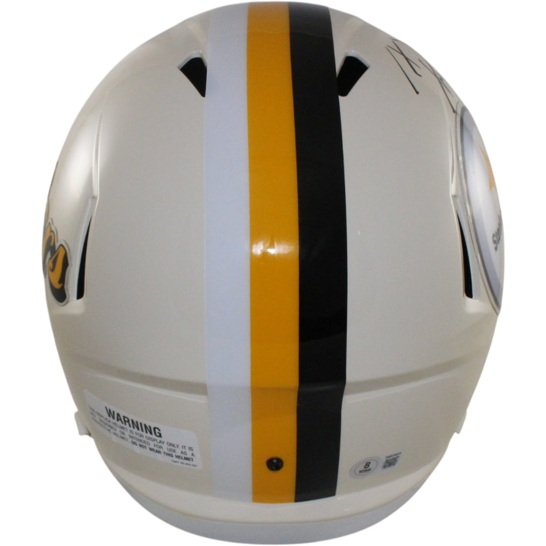 TJ Watt Autographed Pittsburgh Steelers F/S Retro Helmet Beckett Witness 56195