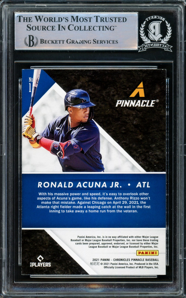 Ronald Acuna Jr. Signed 2021 Panini Pinnacle Card #1 Atlanta Braves Beckett