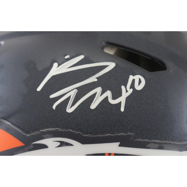 Bo Nix Autographed/Signed Denver Broncos Authentic Helmet Beckett Witness 56437