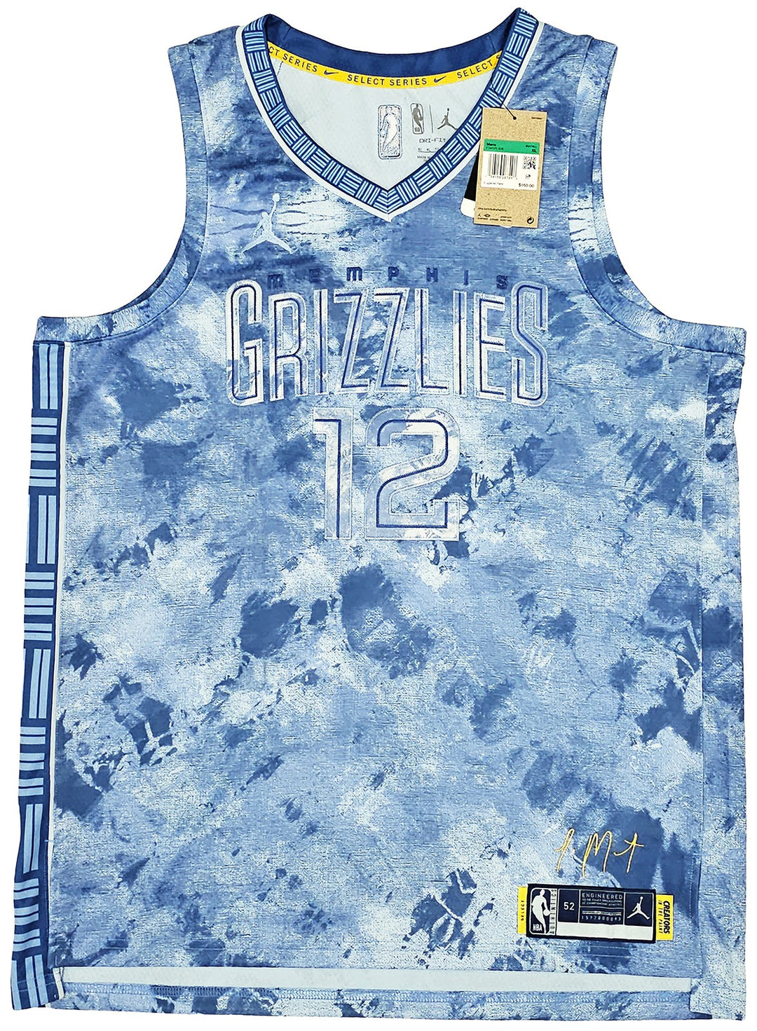 Grizzlies Ja Morant Auto Blue Jordan Creators The Paint Select Jersey 52 BAS