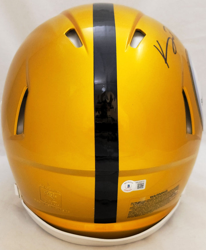 Kenny Pickett Auto Steelers Flash Yellow Full Size Authentic Spd Helmet Beckett