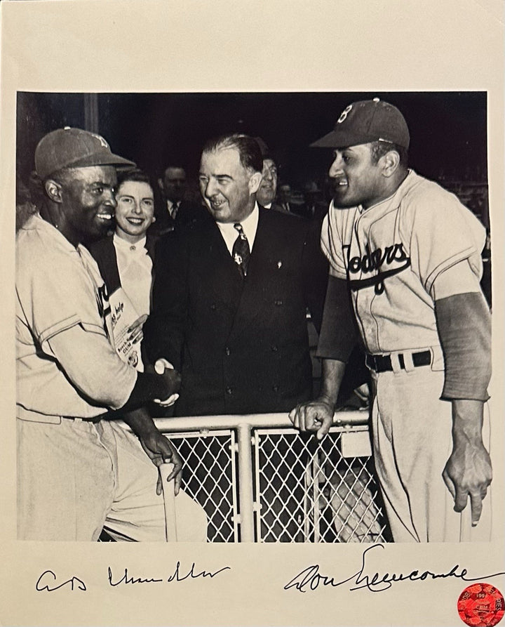 Happy Chandler Newcombe Signed 8x10 Framed Photo Jackie Robinson Dodgers Auto