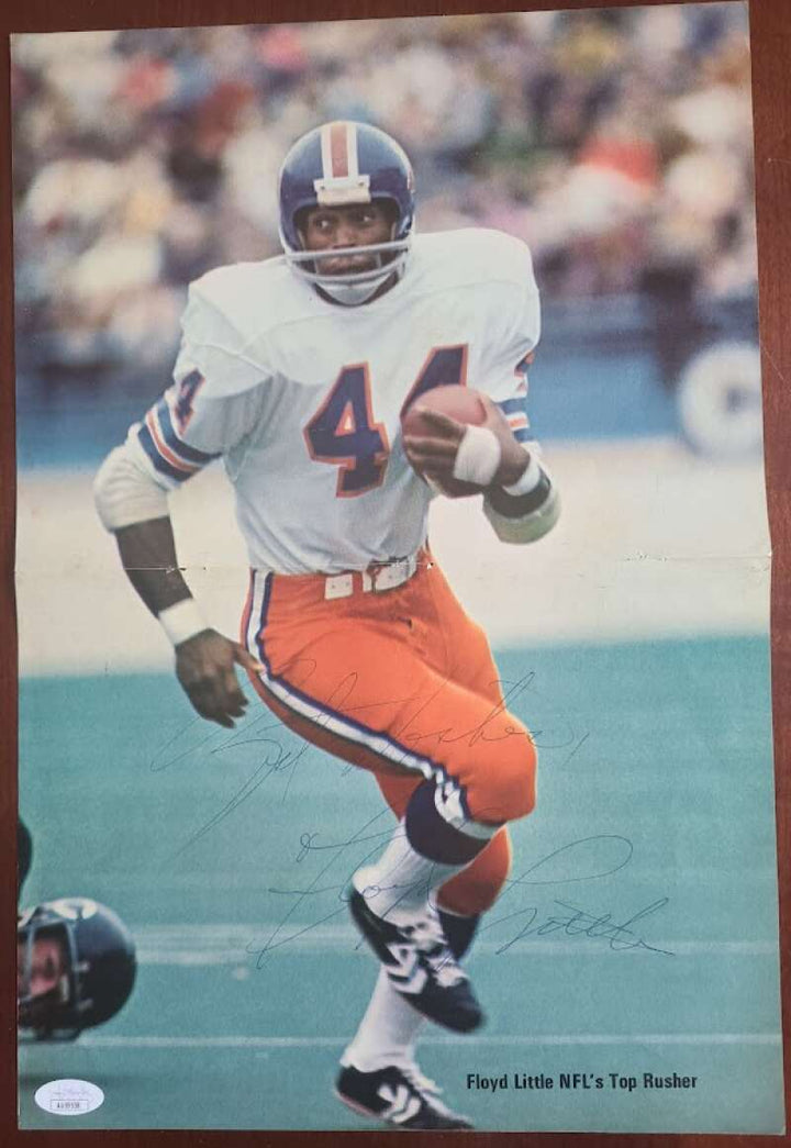 Floyd Little JSA Coa Autograph 11x16 Magazine Photo Broncos Signed