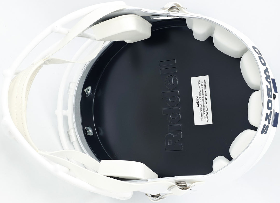 Roger Staubach Auto Cowboys 22 Alternate White Full Size Spd Rep Helmet Beckett