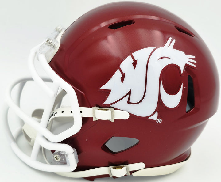 Abraham Abe Lucas Signed Washington State Cougars Crimson Speed Mini Helmet MCS