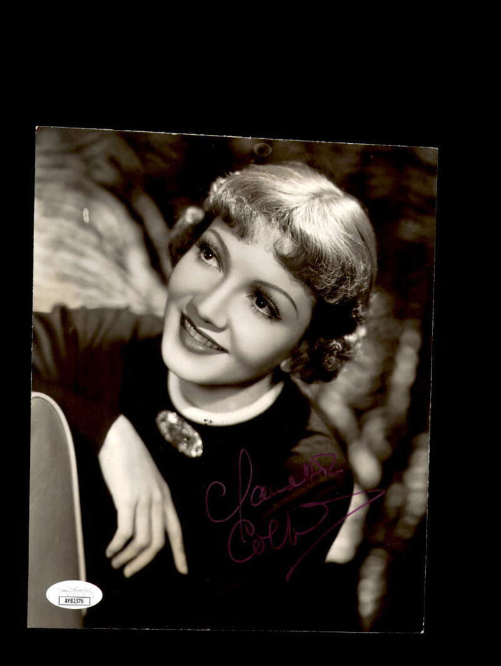 Claudette Colbert JSA Coa Signed Vintage 7x9 Photograph Autograph