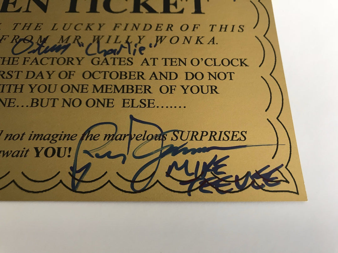 Willy Wonka All Kids x5 Signed Framed Golden Ticket JSA COA Autograph Movie Cast